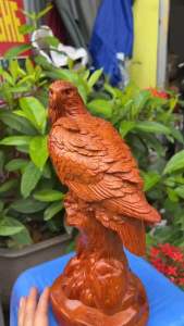 Tượng Chim công biểu tượng giàu sang quyền quý may mắn tình yêu chung thủy gỗ hương kích thước Cao 30-12-18cm