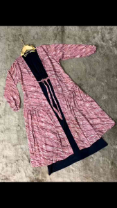 Nays Outer Panjang Long Cardigan Motif Wanita Muslim Fit to XXL