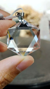 Natural High Grade Brazil White Clear Quartz Crystal David Star Pendant DSQ03