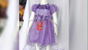 Gaun Princes Flower 1-2 Tahun: Gaun Pesta Anak Bahan Katun
