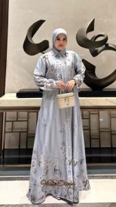 Gamis modern gamis motif terbaru simple elegant kekinian produk amore by ruby edisi viola dress