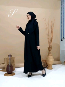 KYYSA HITAM ONE SET HIJAB BERGO BAJU MUSLIM GAMIS ABAYA WING HAJI UMROH