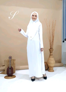 KYYSA PUTIH ONE SET BAJU MUSLIM GAMIS ABAYA WING HAJI UMROH