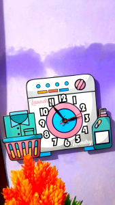 Jam Dinding Aesthetic Karakter Laundry