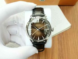 ĐỒNG HỒ NAM CHÍNH HÃNG Seiko SSK039J1 (SARY243) Automatic Presage Cocktail Time GMT Brown Cafe Dial Black Leather Men