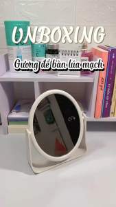 Gương Trang Điểm Để Bàn 2 Mặt Xoay 360 Độ