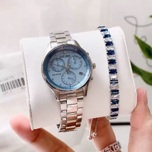 ĐỒNG HỒ NỮ CHÍNH HÃNG Citizen FB1440-57L Eco Drive Blue Dial Silver Stainless Steel For Lady