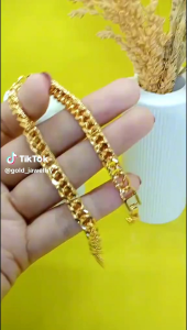 Gelang Rantai Dewasa Titanium Gold Lapis Emas 24k anti Luntur Model Terbaru 2025