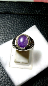 Batu cincin amethyst kecubung ungu natural