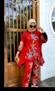 One set wanita setelan kekinian ld 140 busui bumil jaminan termurah terlaris santung tebal