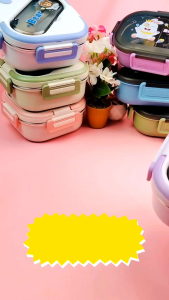 Lunchbox 2 Sekat Stainless / Kotak Makan / Kotak Bekal Lucu Terbaru
