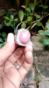 Cincin batu mustika bunga mawar