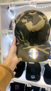 Topi Basseall NY Camo Hijau Armi Bahan Hitam Topi Premium MLB / Topi MLB