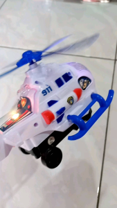Mainan Helicopter Baterai Heli Police Super Helicopter Bump Go Nyala Lampu Suara no 777-27