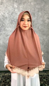 Jilbab Bergo Renda Motif Spider Jersey Strada Super Premium/Bergo Pet Antem Tali Jersey Premium Marwah