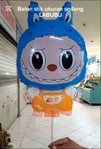 (SEDANG) BALON STIK LABUBU SEDANG 35cm x 55cm. 1pak/20pc=
