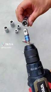 Bộ 3 đầu chuyển sang khẩu bulong 1/4 1/2 3/8 gắn cho máy khoan máy bắn vít