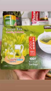 Trà Xanh Túi Lọc Green Tea A Blend Of Sencha & Matcha Kirkland Signature Loại 100 gói Của Mỹ- Date 04/2027