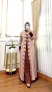 Terbaru Gamis Asyifa Full Layer Kombinasi Bordir Set Hijab Bordir/Dress Fashion Wanita Mewah Baju Pesta