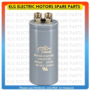 Topo starting capacitor 500uf 250v 34*80 small type | klg water pump parts