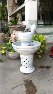 14นิ้ว อ่างน้ำพู พร้อม อ่างน้ำล้น ดินเผโร เสริมฮวงจุ้ย ตกแต่งสวน