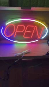 ป้ายไฟ ป้ายไฟร้าน ป้ายไฟตัวอักษร ป้ายไฟวิ่ง ป้ายไฟled ป้ายไฟนีออน ป้ายไฟopen สลับสีรุ่นใส 1290บาท