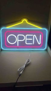 ป้ายไฟ ป้ายไฟร้าน ป้ายไฟตัวอักษร ป้ายไฟวิ่ง ป้ายไฟopen ป้ายไฟled ป้ายไฟนีออน (open ขอบ2 1050บาท