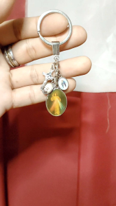 The Divine Mercy 1.25 inch Medal with 0.5 Two Medalit and 1 inch Cross in One Bigger Size Key Chain Souvenir An Image as a Remembrance of Jesus Love and Mercy for All