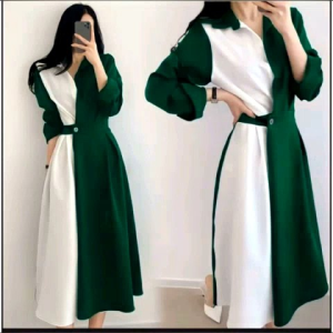 Dresd maudy combined color/Dress wanita casual material syakila premium/Dress kombinasi lebaran terbari & termurah