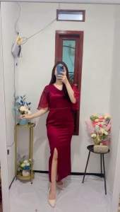 Dres Fara / dres kekinian / dres pesta / dres natal / dres terbaru Dres Pesta Moca Elegan Dres Flounce Panjang Lengan Panjang Dres Bodycon Long Sleeve Dres Natal Dengan Bahan Satin - Lazada