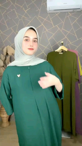 Daster Crinkle Lengan 3/4 & Tali Pinggang Terpisah