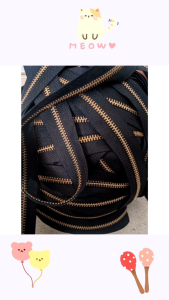 Resleting Zipper YKK Gigi Besi No 5 Emas Meteran