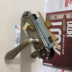 [chính hãng]  58K 731 BAB Khoá tay cửa PHÒNG dài 220 mm màu rêu hoa vân cổ điển cao cấp Pasini - Bảo hành 1 nằm