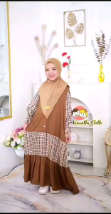 MIRACLE Setelan Gamis Jilbab Anak Perempuan Umur 2-9 Tahun Premium