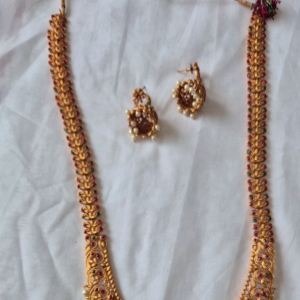 Long Haram Neckset with Earrings - Grand Traditional Set