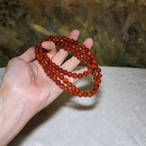 8mm+ Premium old mine Waxi Nan Hong good greasiness natural flame pattern 108 mala necklace 精品老料油润川料瓦西南红火焰纹108念珠項链