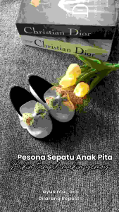Sepatu Anak Dokmart Perempuan Loafers Selop Usia 1 - 3 Tahun Pita Lucu