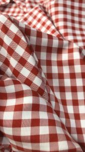 Vải Cotton sọc caro 8ly màu cam đất mềm m mát (khổ 1m5)may đầm váyáo sơ miđồ bộ