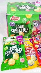 30pcs SOUR CANDY BALLS WITH CHOCO FILLING/ loot bag fillers / paninda / giveaways / party favors.
