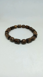 Gelang Kayu Liwung Macan Oval Kombinasi Marjan H372