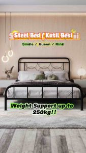 🔥READY STOCK🔥 TopHome Katil Queen / King Bed Frame 100% Metal Katil Besi Murah Double Size Bedroom / Katil Besi / Bed Frame Single 3ft