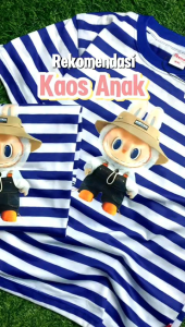 Kaos Baju Anak Perempuan Laki-Laki Usia 1-6 Tahun Stripe Combi Labubu