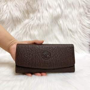Ví nữ da voi thật màu nâu kích thước 19cm-10cm-2.8cm