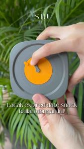 Shiku Square Glass Food Container with Time Pointer - Toples Makanan Kaca Kedap Udara Indikator Waktu