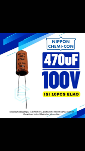 Elko 100v 470uf Elco 470uf 100v OREN original (isi 10pcs)