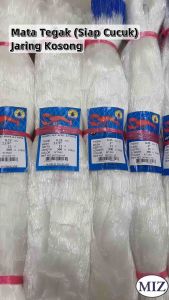 025 x 2" 2 1/4" 2 1/2" 3" 3 1/2" 4" 5" x 12FT x 300FT Mata Tegak Fishing Net Jaring Tangsi Pukat Jaring Sungai Jaring Kosong
