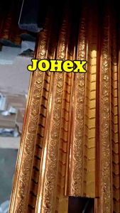 frame batangan 3cm gold motif ukir / lis plavon / frame bingkai / figura batangan / fiber batangan / lis bingkai