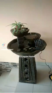 S35 Hibiscus Feng Shui Water Fountain Pond Kolam Air Sandstone Garden Water Feature Balinese Waterfall Home