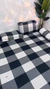 Trọn bộ 4 món drap thun Hq hoạ tiết caro