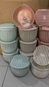 keranjang topas/keranjang serbaguna topas + tutup plastik 100% free BPA free bublewrap